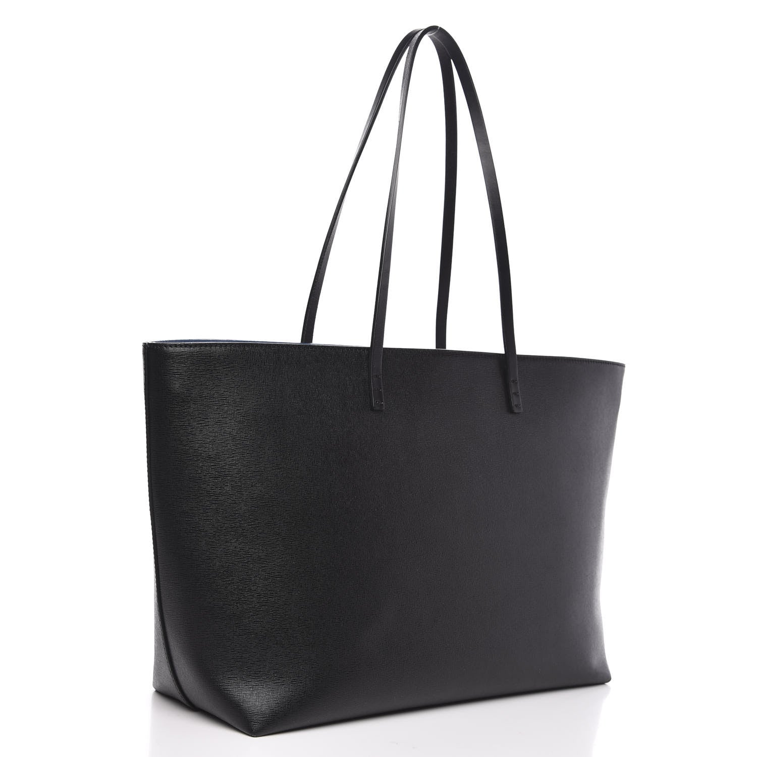 Fendi Vitello Elite Cuoio Monster Buggies Medium Roll Tote Black Multicolor Blue Cobalto 3 of 11