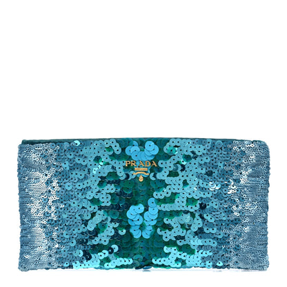 Prada Sequin Ombre Clutch Blue Green 1 of 7
