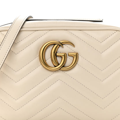 Gucci Calfskin Matelasse Small GG Marmont Chain Shoulder Bag White 8 of 10