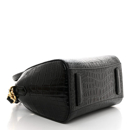 Givenchy Calfskin Crocodile Embossed Mini Antigona Black 4 of 10
