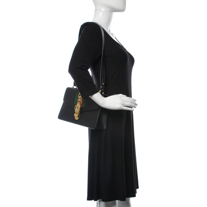 Gucci Calfskin Small Sylvie Shoulder Bag Black 3 of 15