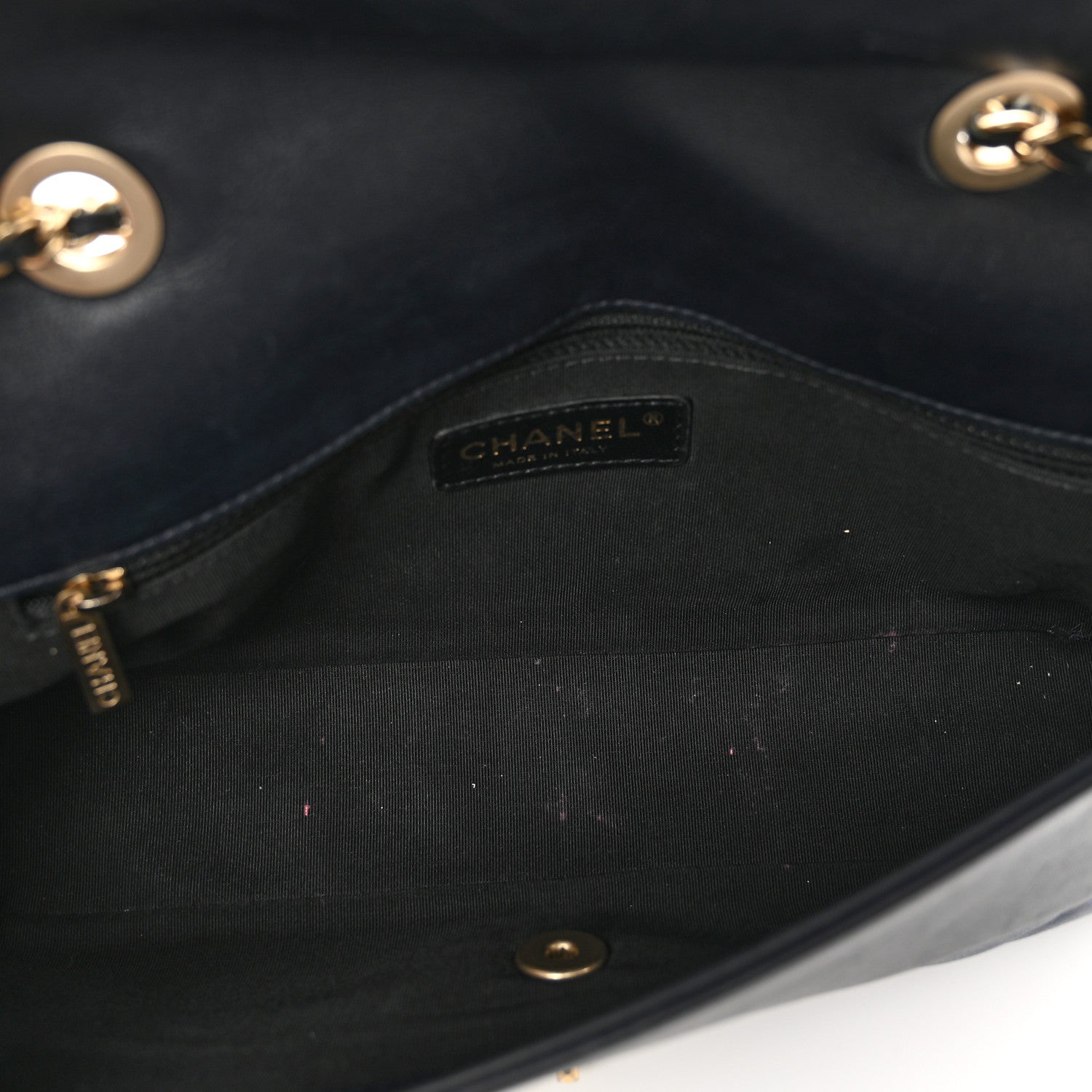 Chanel Calfskin Quilted Medium Graphic Flap Blue Black 6 of 11