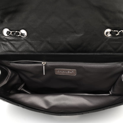 Chanel Lambskin Quilted Flap Black White 5 of 14