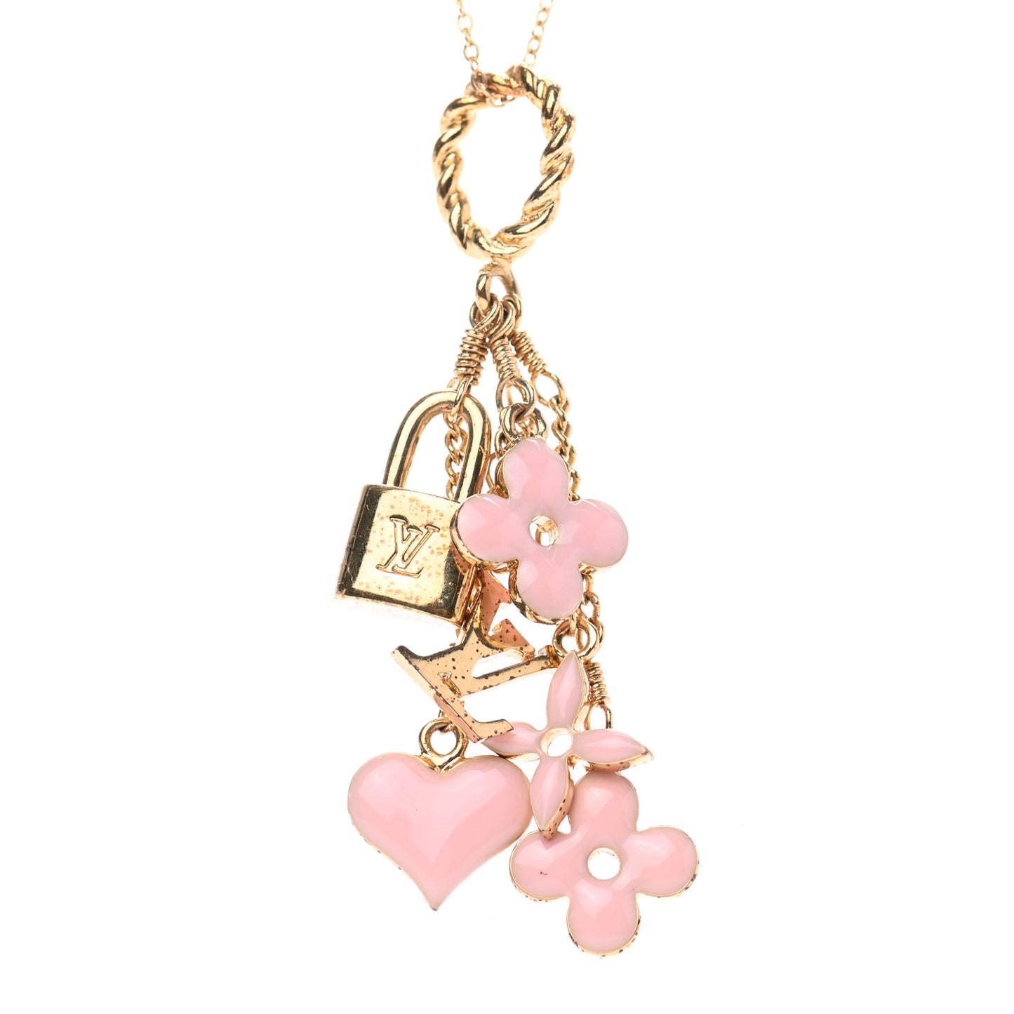 Sweet Monogram Pendant Necklace Pink