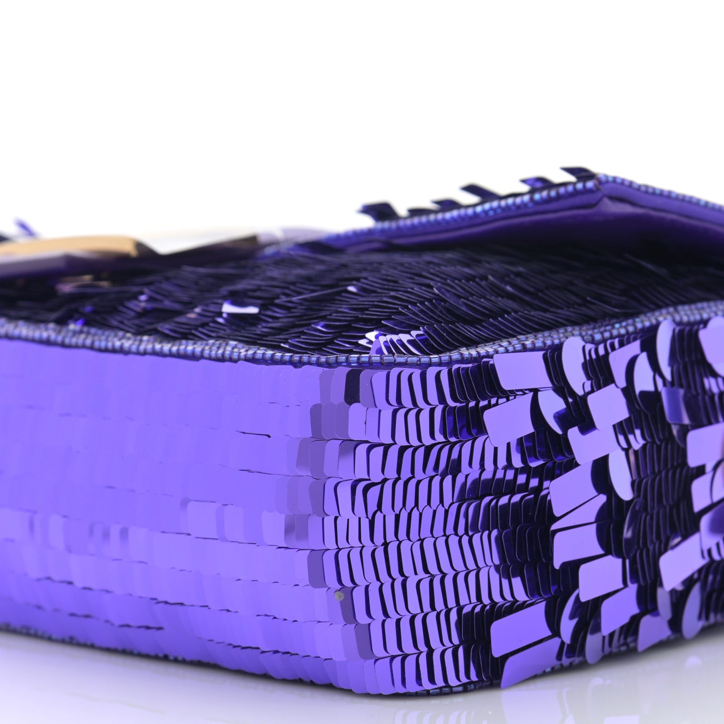 Sequin Paillettes Shiny Nappa Sex and the City Baguette Viola Purple Rain
