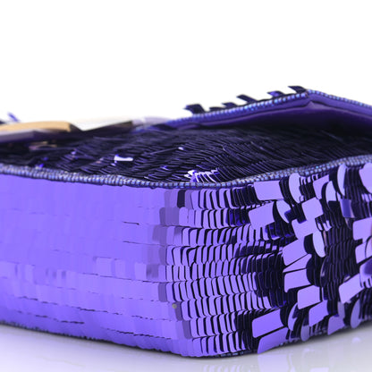 Fendi Sequin Paillettes Shiny Nappa Sex and the City Baguette Viola Purple Rain 10 of 11