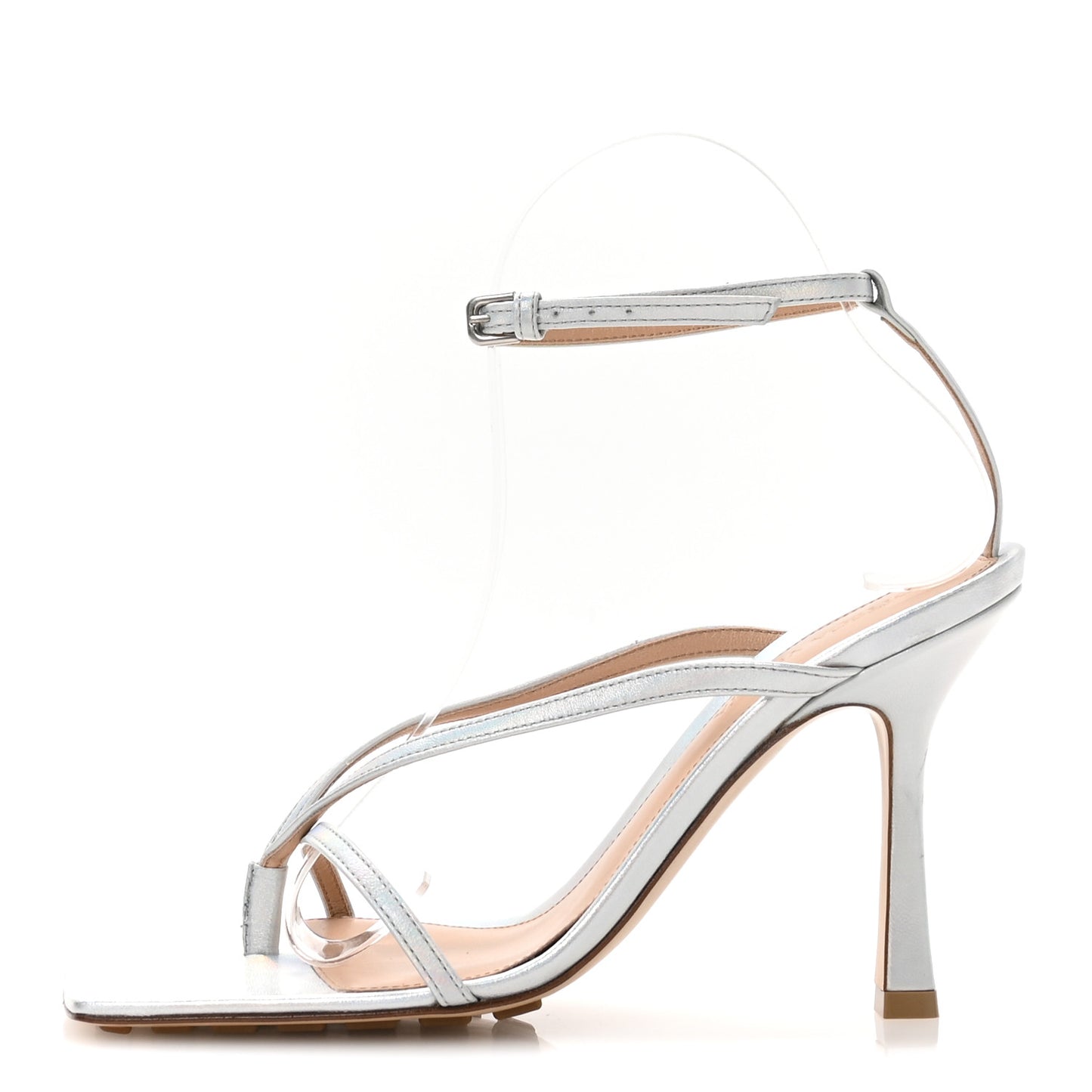 Laser Nappa Stretch Multi Strap 90mm Sandals 37.5 Moon Drop