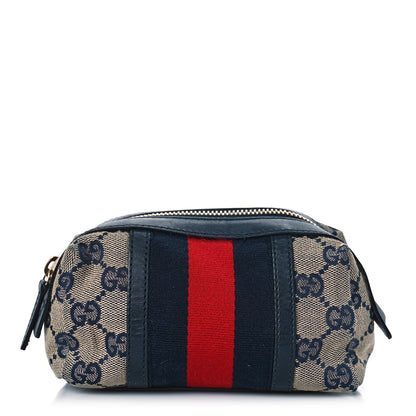 Gucci Monogram Web Small Cosmetic Case Navy 1 of 10