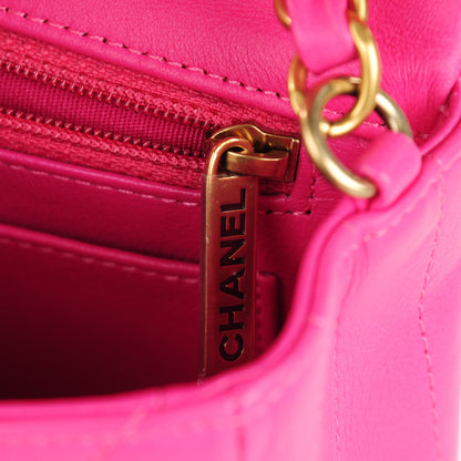 Chanel Lambskin Chevron Quilted Mini Rectangular Flap Pink 6 of 9