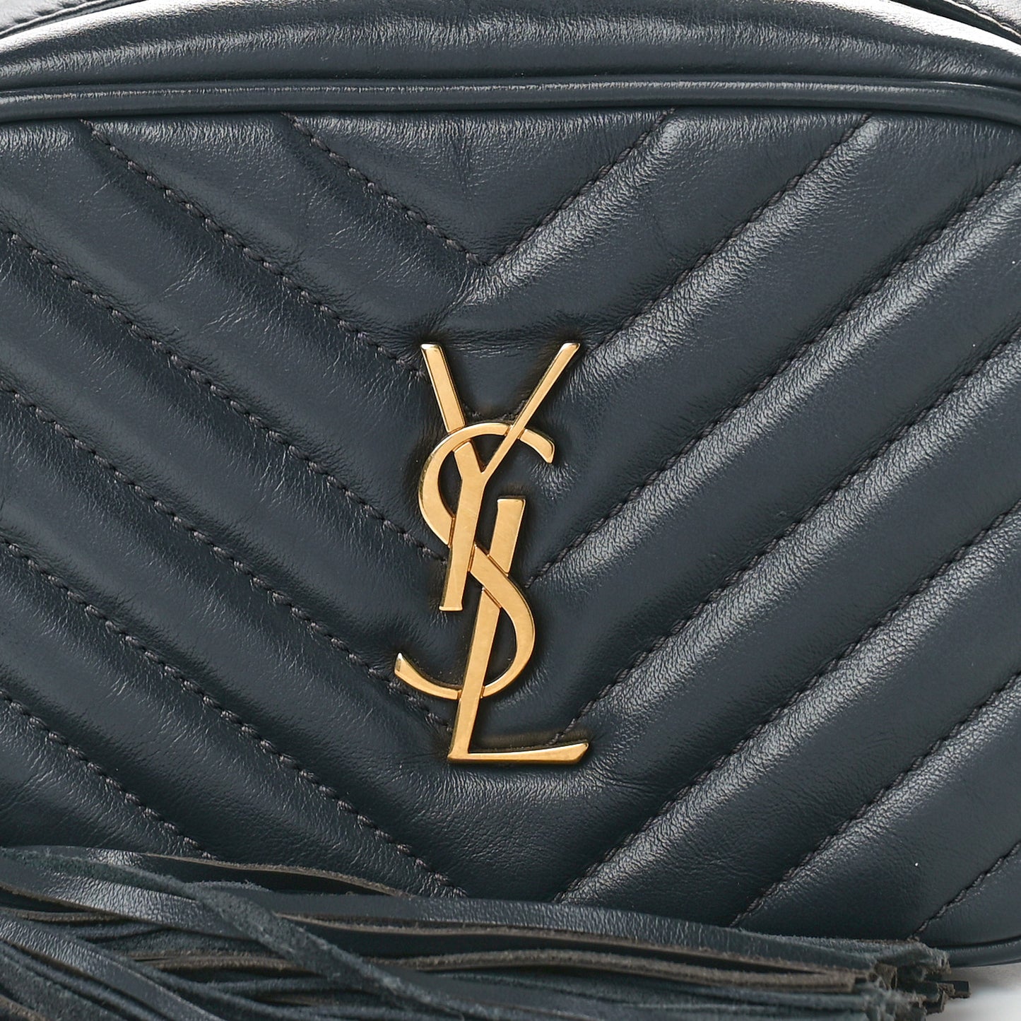 SAINT LAURENT Calfskin Matelasse Monogram Lou Belt Bag Dark Smog