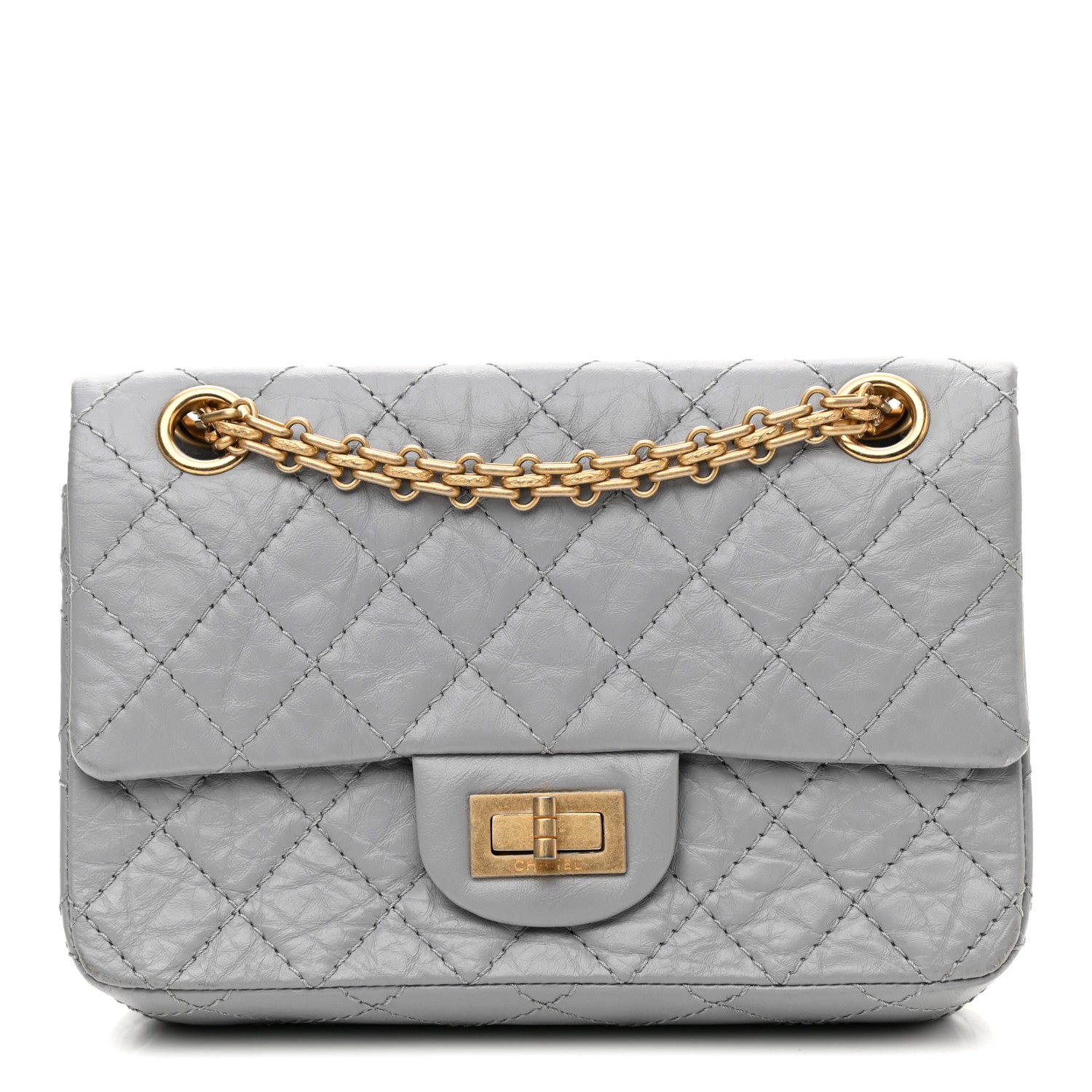 Chanel Aged Calfskin Quilted 2.55 Reissue Mini Flap Grey 1 of 9