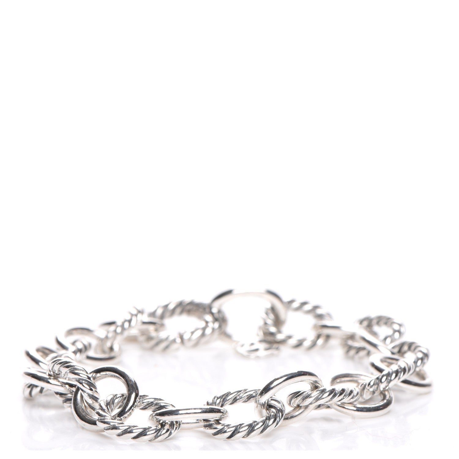David Yurman Sterling Silver 10mm Medium Oval Link Bracelet 1 of 6