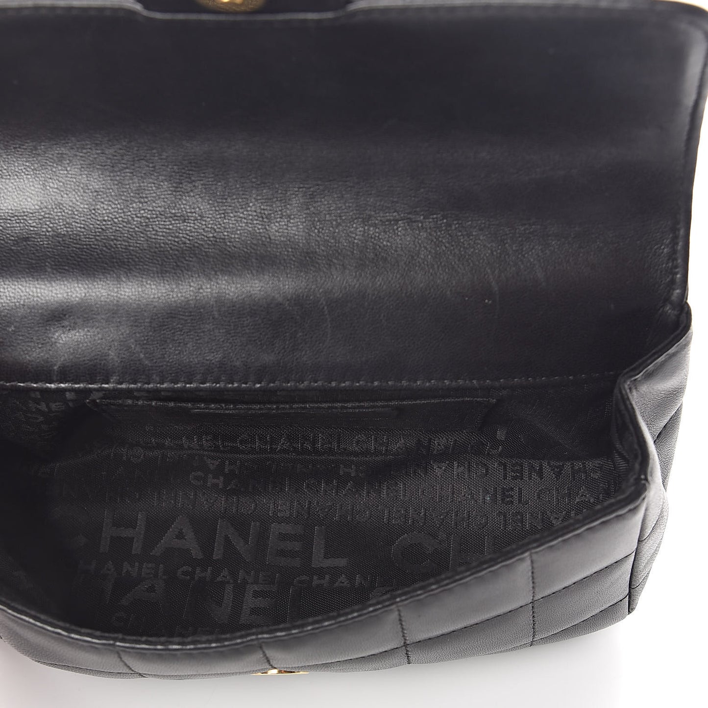 Lambskin Quilted Mini Chocolate Bar Camellia Flap Black