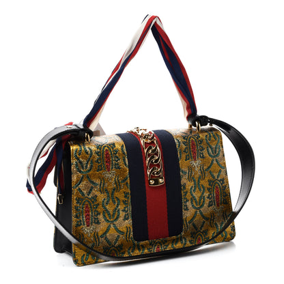 Gucci Iridescent Brocade Small Sylvie Shoulder Bag Gold 3 of 10