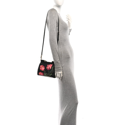 Dolce & Gabbana Dauphine Tulip Print Small Miss Sicily Satchel Black 2 of 9