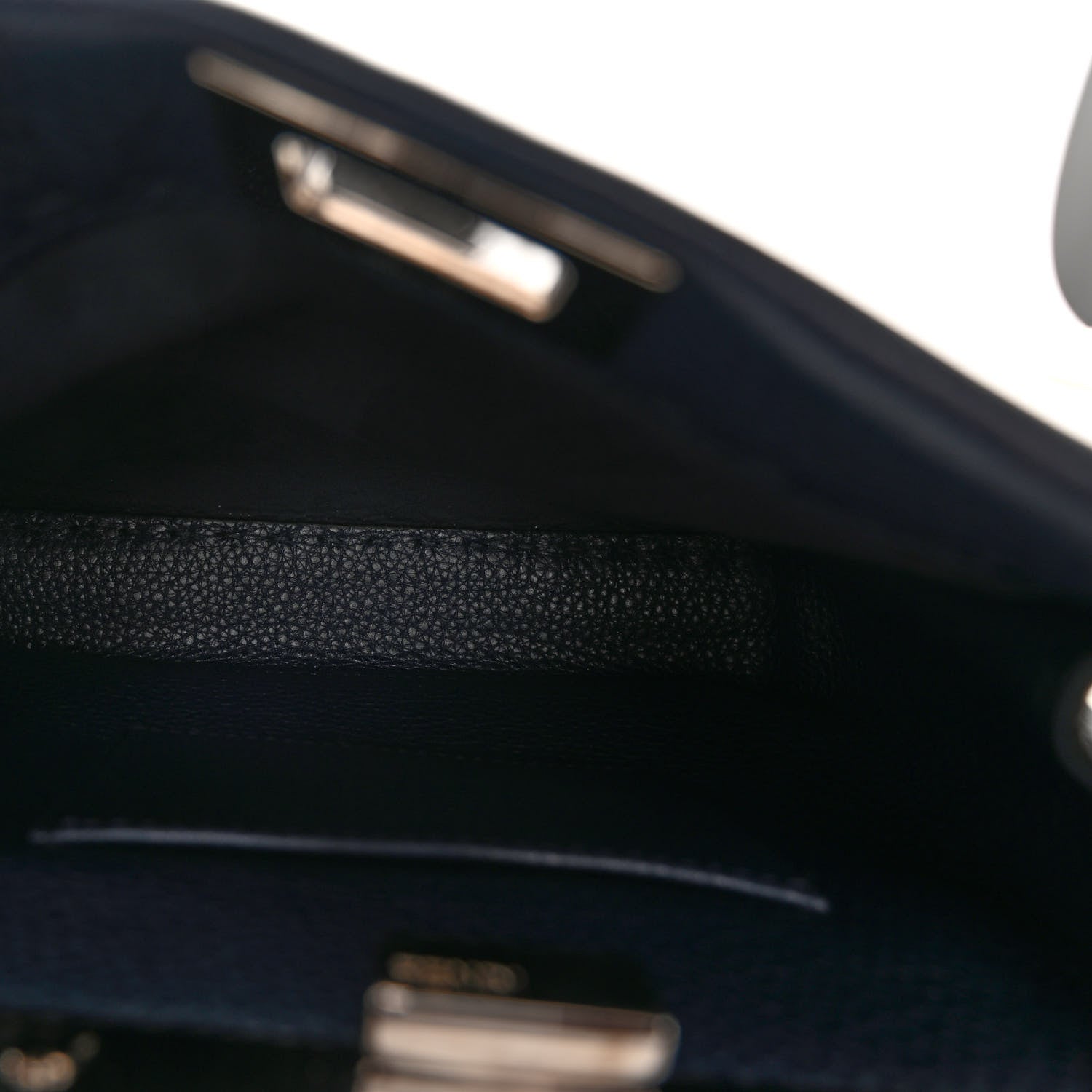 Fendi Cuoio Romano Selleria Elaphe Lace Up Mini Peekaboo Iconic Satchel Blue Notte Natural 7 of 11