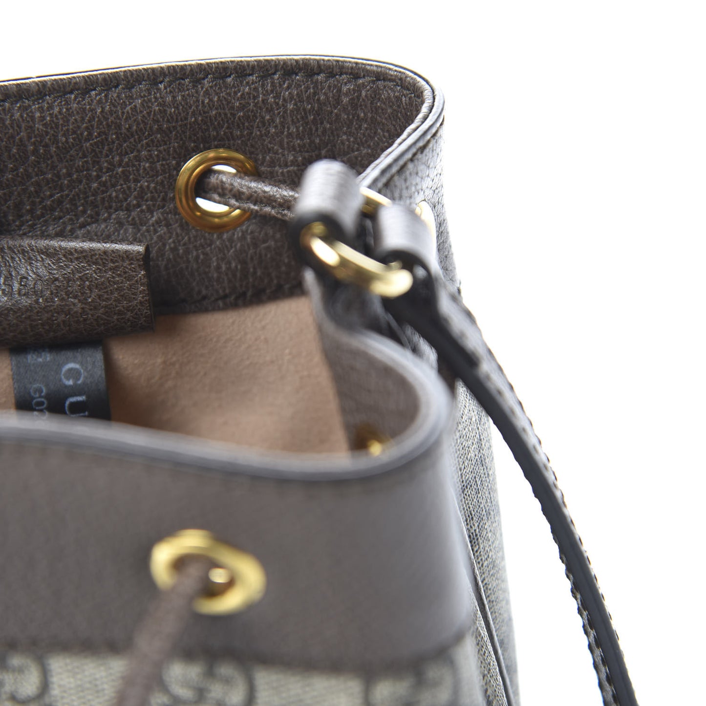 GG Supreme Monogram Web Mini Ophidia Bucket Bag Brown