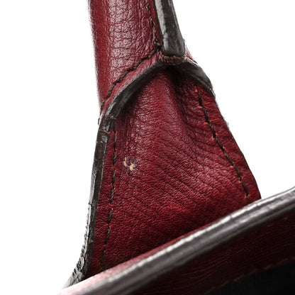 Burberry Grainy Calfskin House Check Medium Banner Tote Mahogany Red 12 of 15