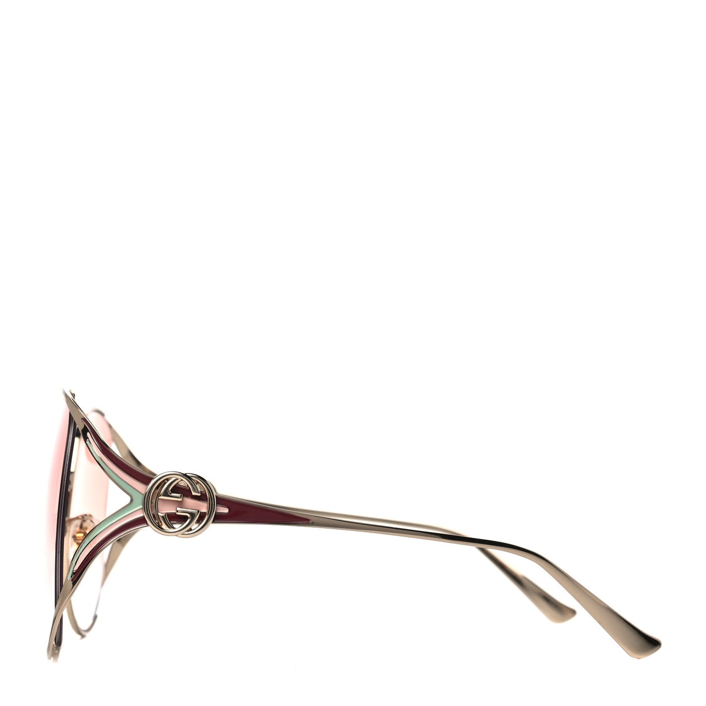 Metal Oversized Round Frame GG0225S Sunglasses Gold