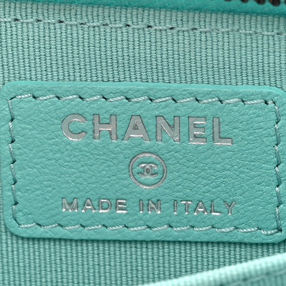 Chanel Lambskin Quilted Zip Around Coin Purse Wallet Light Green 6 of 7