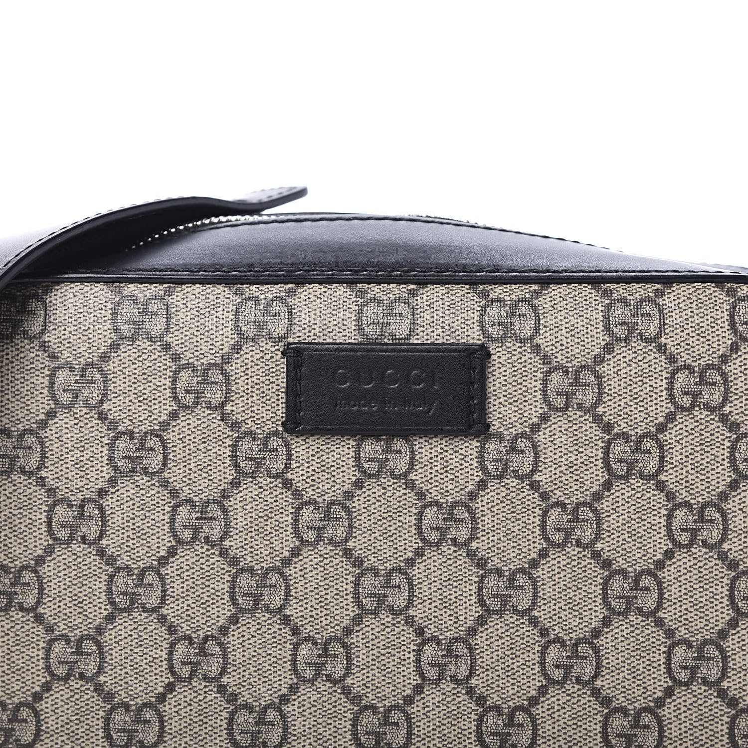 Gucci GG Supreme Monogram Camera Bag Beige Black 676640 – FASHIONPHILE
