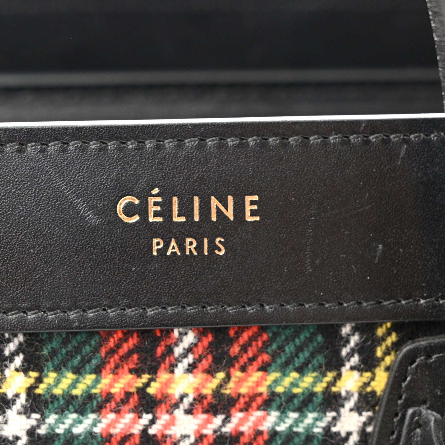 Tartan Calfskin Nano Luggage Red Blue