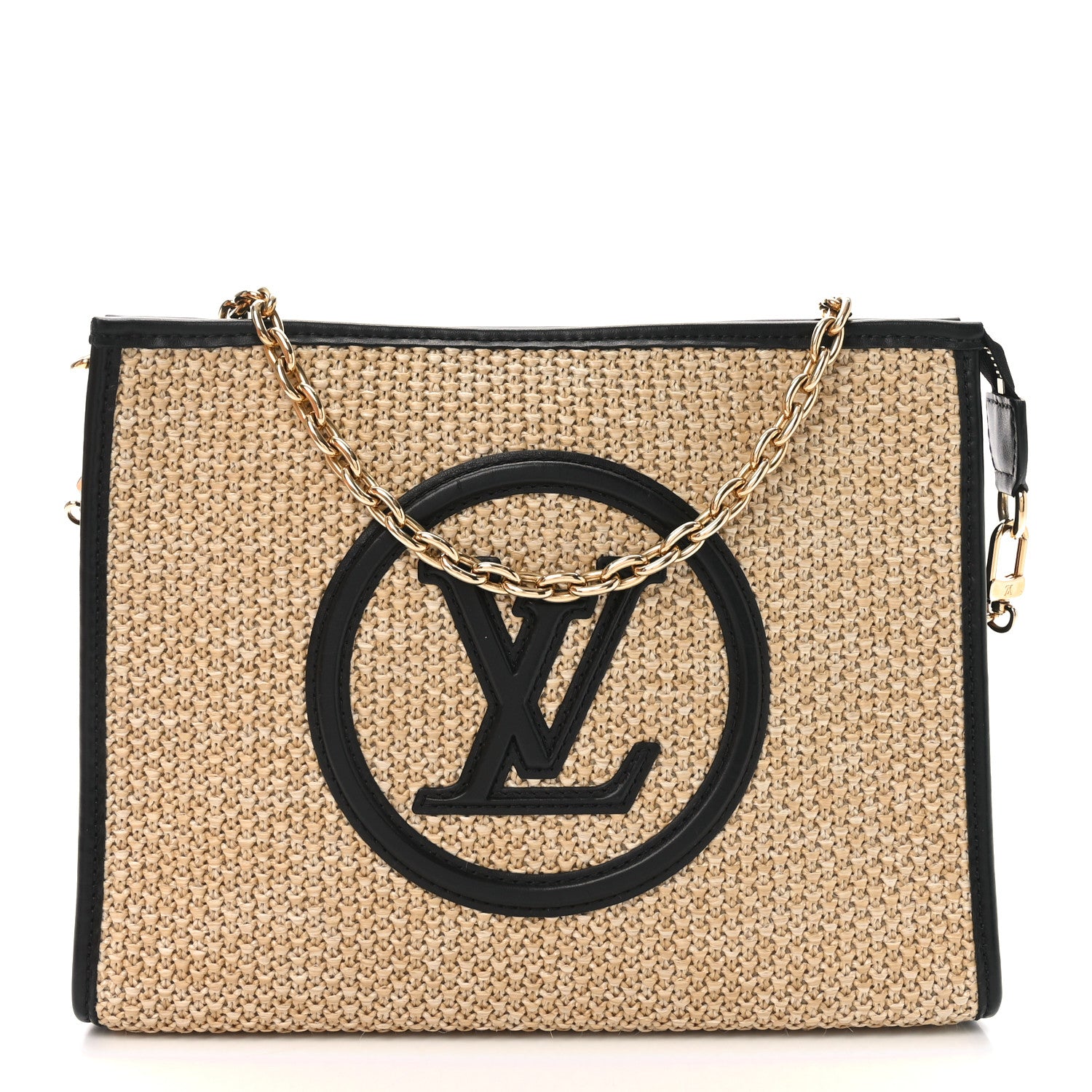 Louis Vuitton Raffia Calfskin Monogram Giant Pouch 1 of 10