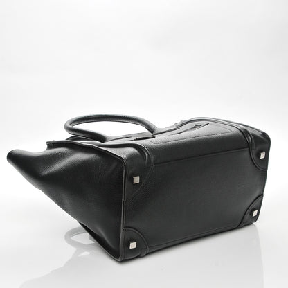 Celine Drummed Calfskin Mini Luggage Black 4 of 6