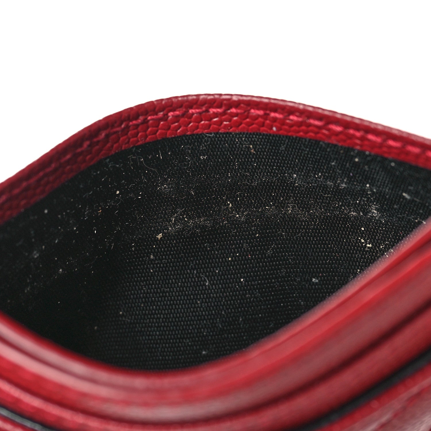 Saint Laurent Grain De Poudre Matelasse Chevron Monogram Credit Card Case Opyum Red 9 of 10