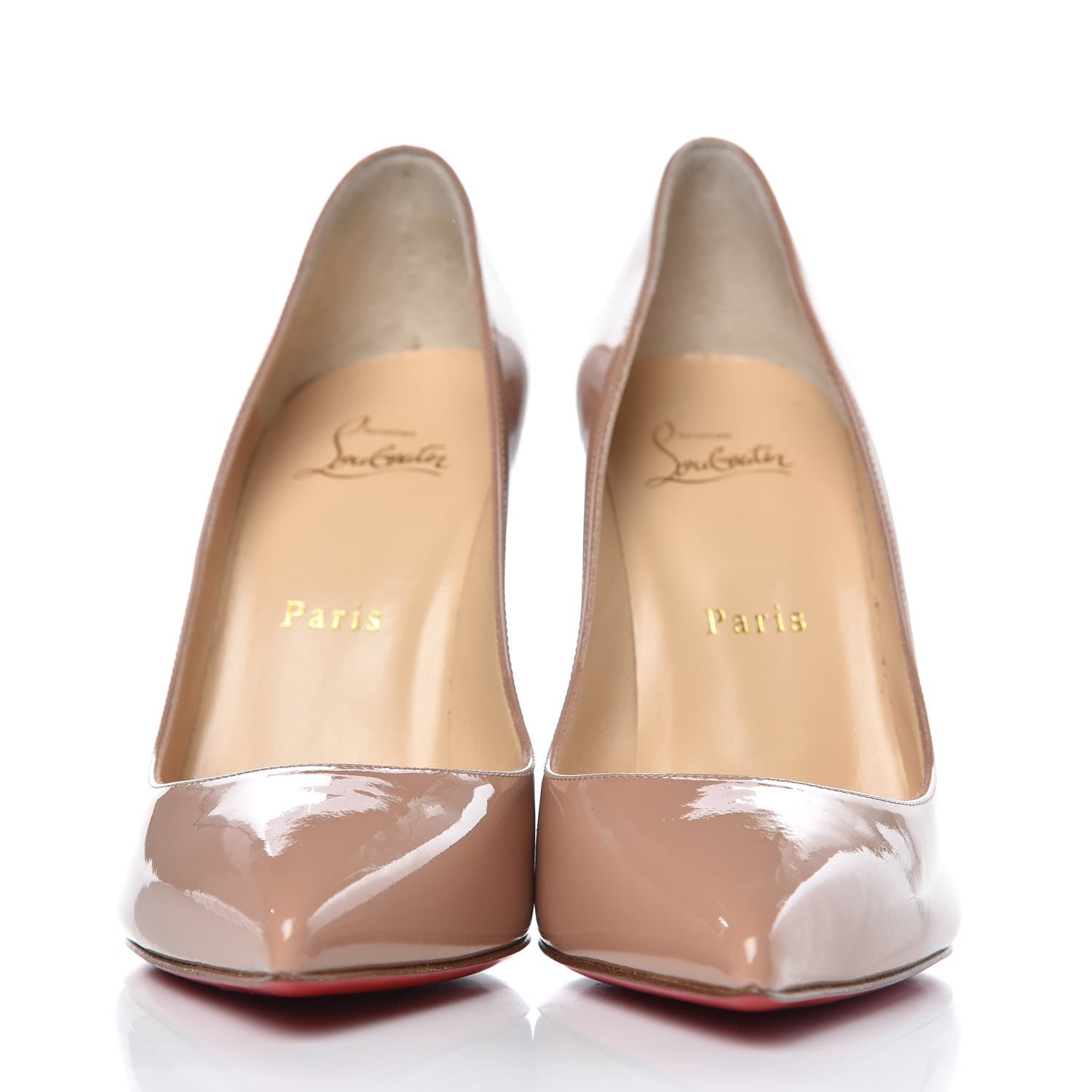 Christian Louboutin Patent Pigalle Follies 100 Pumps 38 Nude 2 of 7
