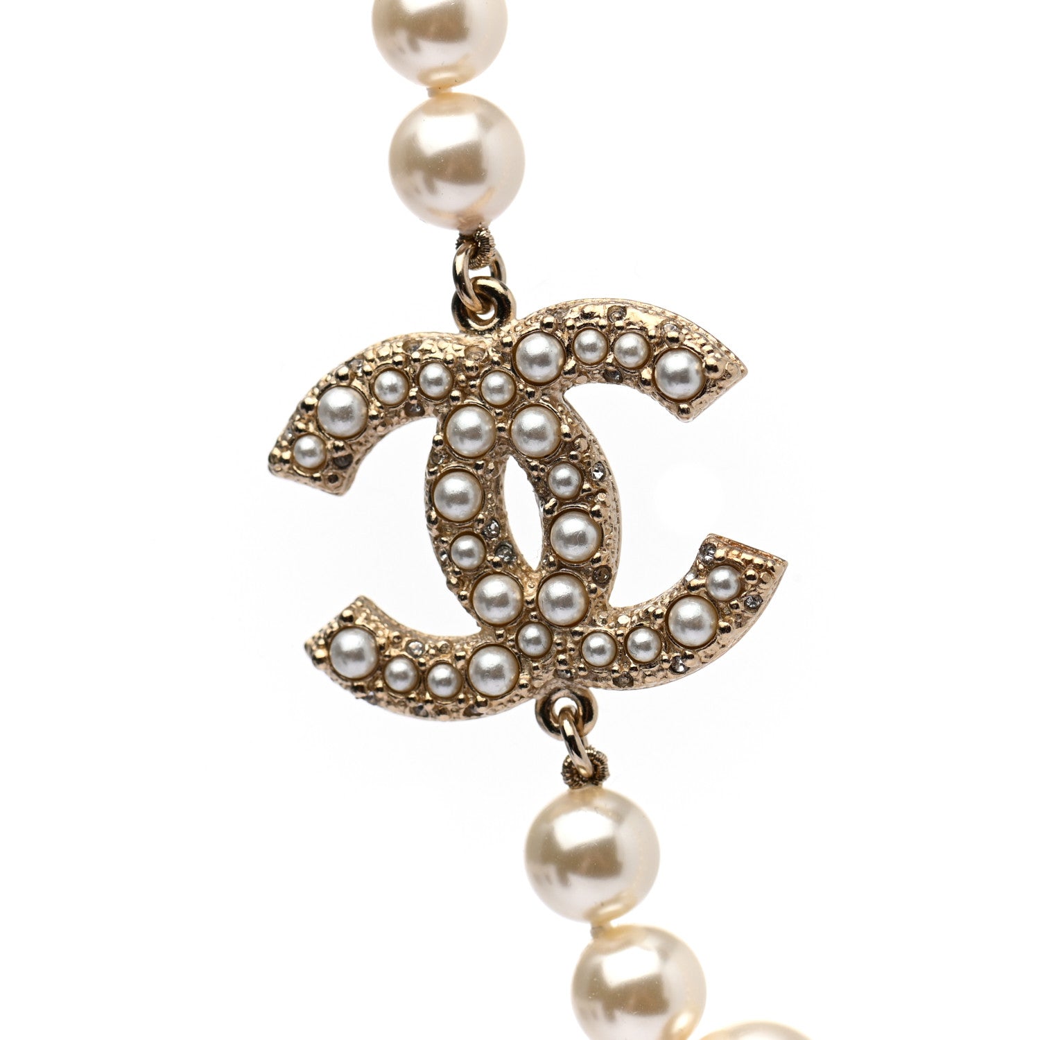 Chanel Pearl CC 100th Anniversary Necklace Light Gold 4 of 5