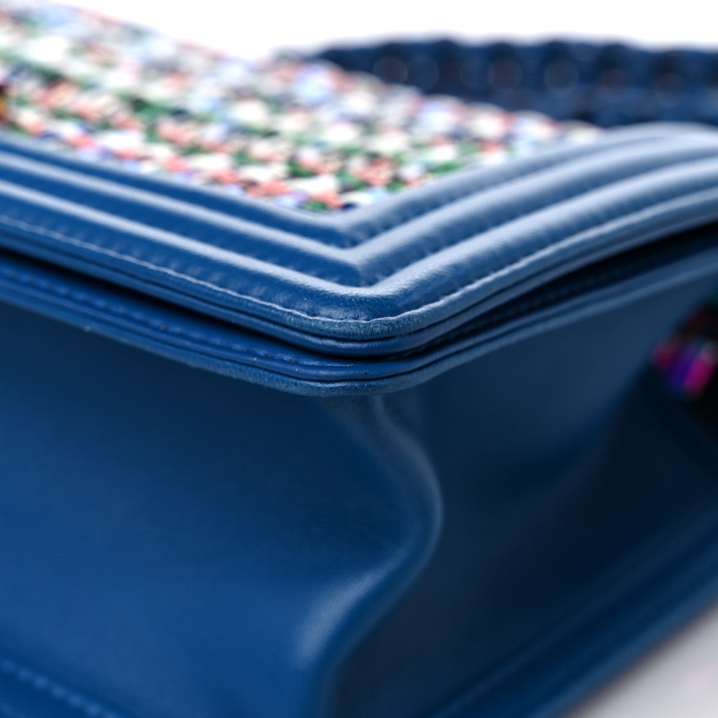 PVC Thread Woven Medium Boy Flap Dark Blue
