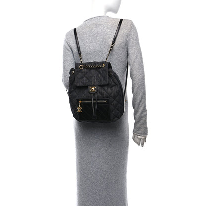 Chanel Denim Calfskin Quilted Backpack Black 2 of 10
