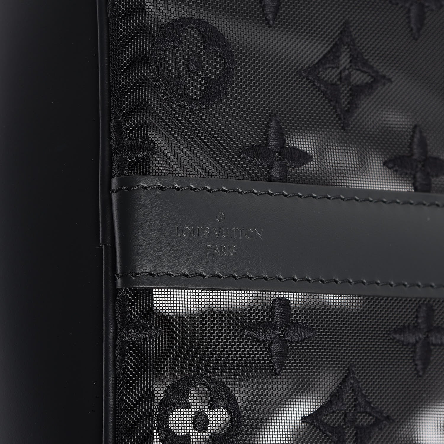 Louis Vuitton Monogram See Through Keepall Bandouliere 50 Black 6 of 10