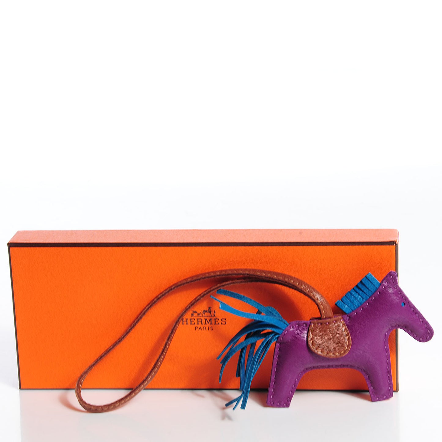 Milo Lambskin Grigri Rodeo Horse Bag Charm PM Anemone Bleu Izmir Fauve