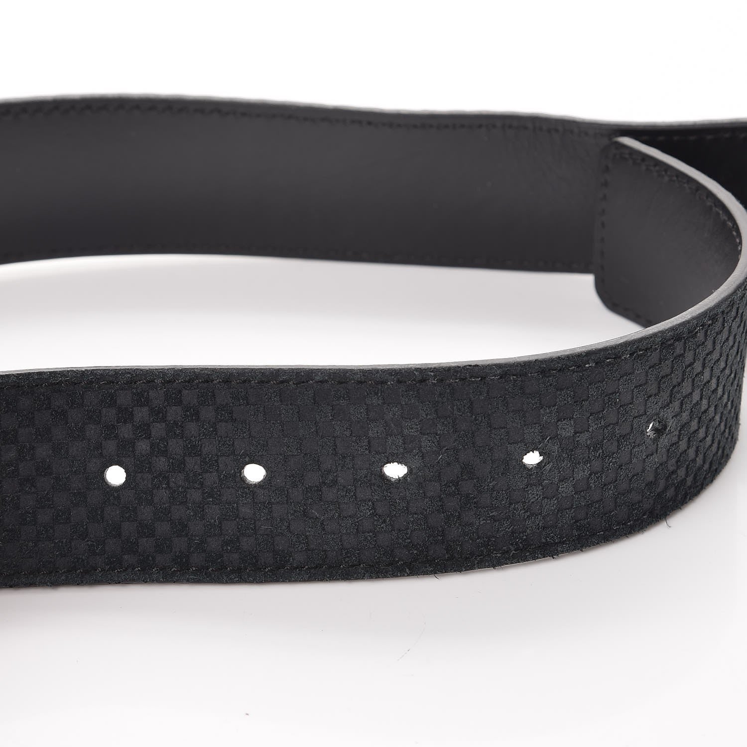 Louis Vuitton Suede Calfskin Mini Damier 40mm LV Initiales Belt 90 36 Black 4 of 9