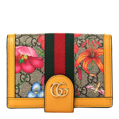 Gucci GG Supreme Monogram Flora Web Ophidia Passport Case Beige Multicolor Crop 1 of 9