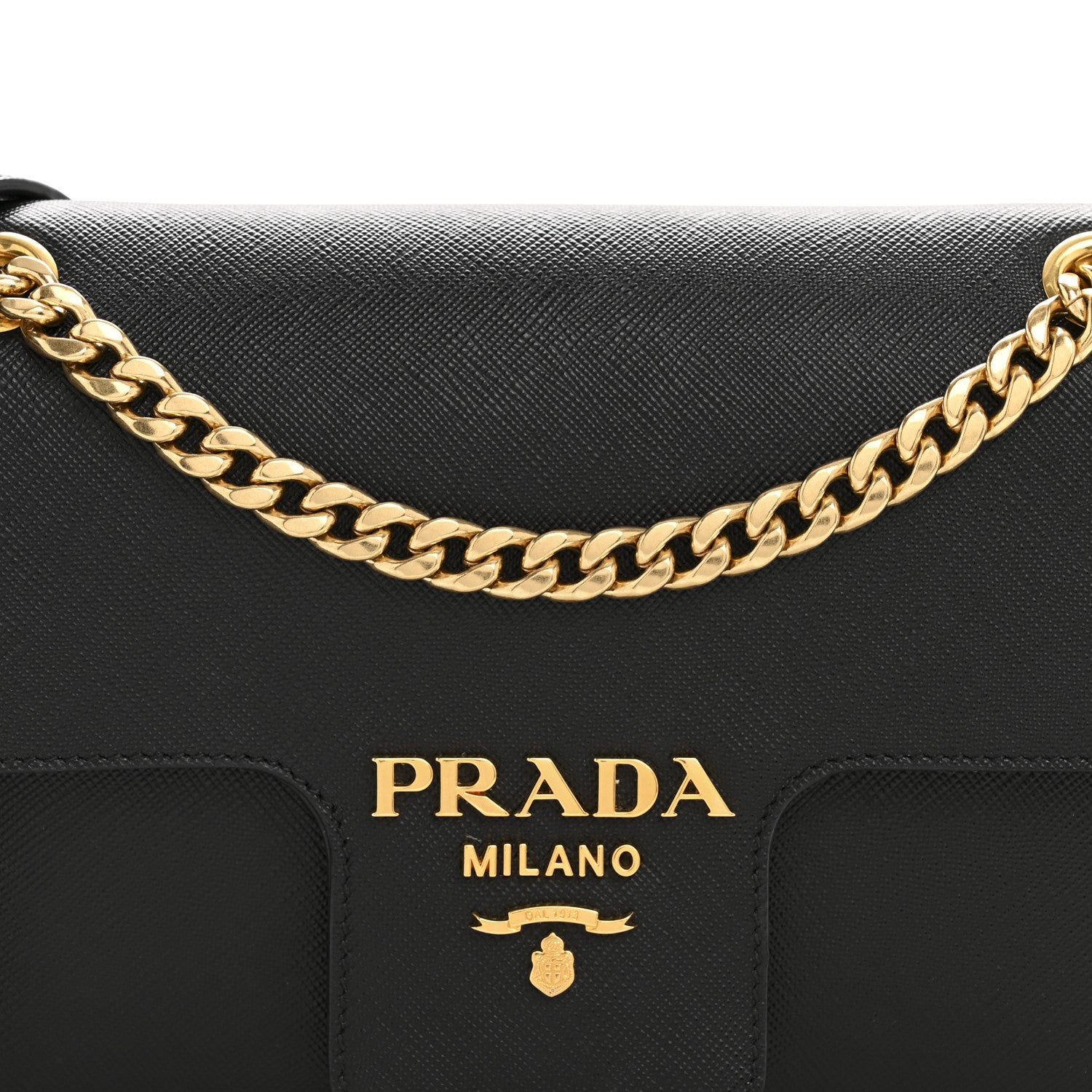 Prada Saffiano Flap Shoulder Bag Black 9 of 14