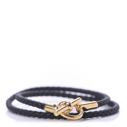 Hermes Swift Double Tour Glenan Bracelet T2 Black 1 of 5
