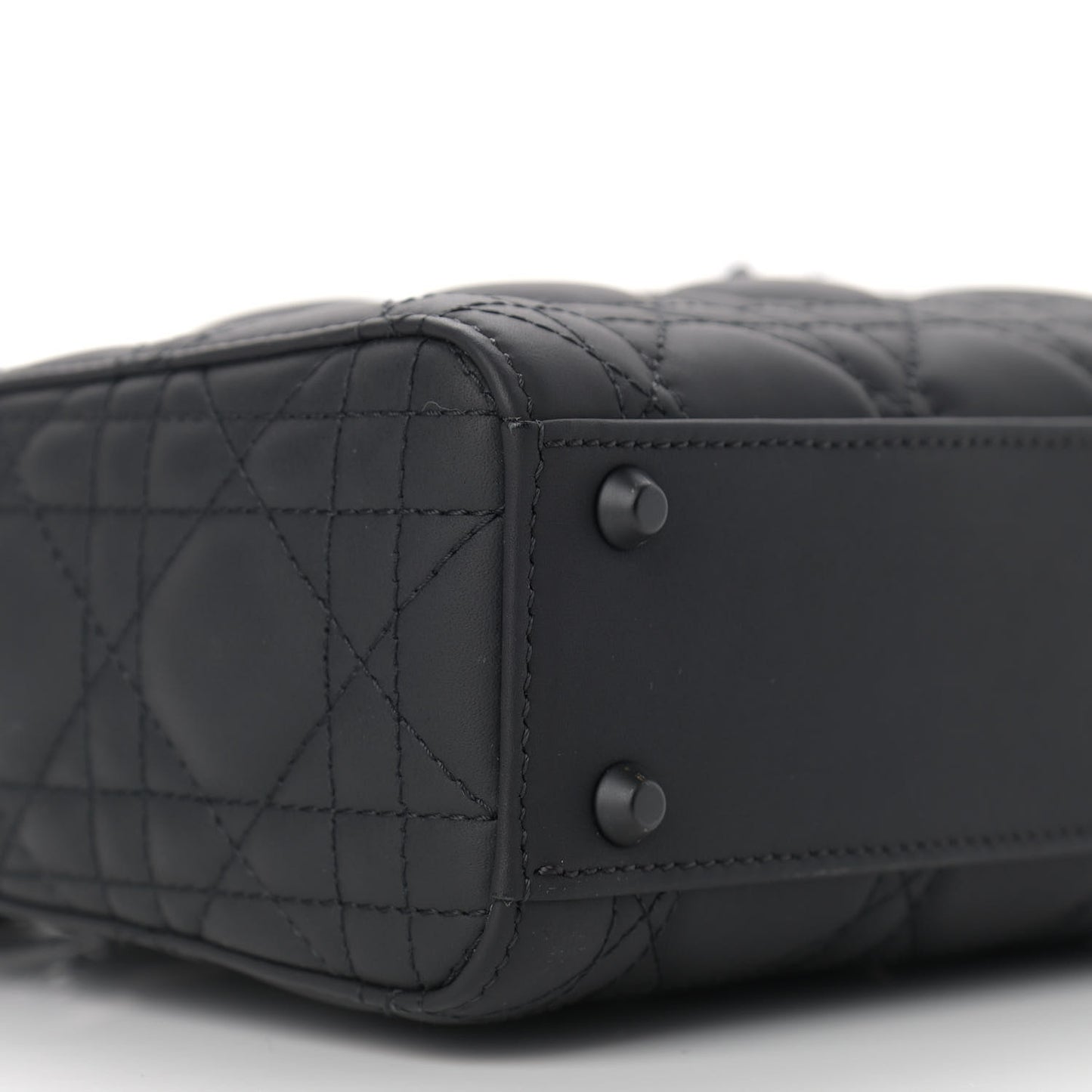 Ultra Matte Calfskin Cannage Mini Lady Dior Black