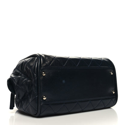 Chanel Caviar Quilted CC Timeless Bowler Navy 4 of 11