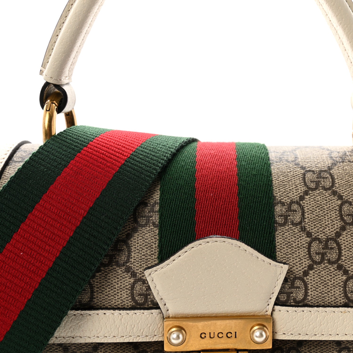 Gucci GG Supreme Monogram Small Queen Margaret Top Handle Bag White 8 of 10