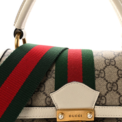 Gucci GG Supreme Monogram Small Queen Margaret Top Handle Bag White 8 of 10