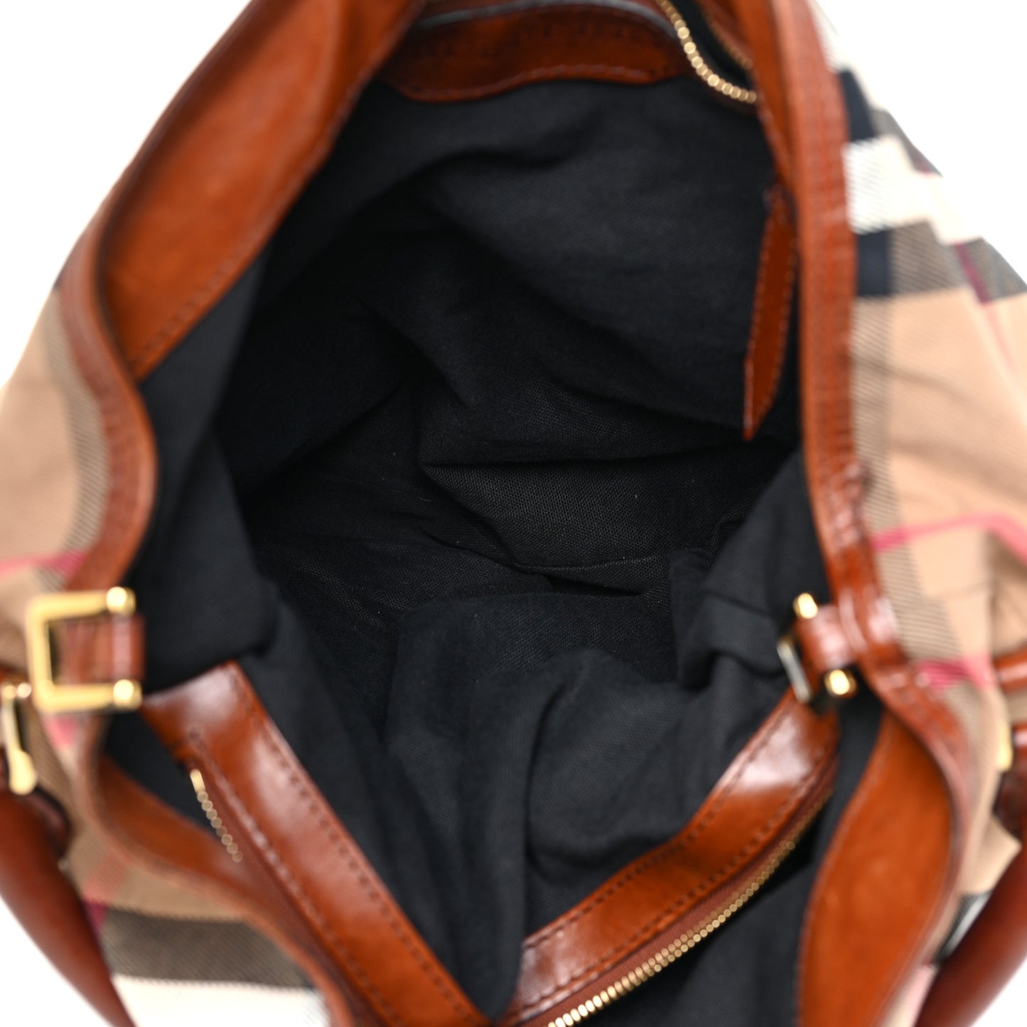 House Check Bridle Calfskin Medium Gosford Hobo Dark Tan