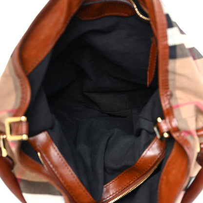 Burberry House Check Bridle Calfskin Medium Gosford Hobo Dark Tan 5 of 22