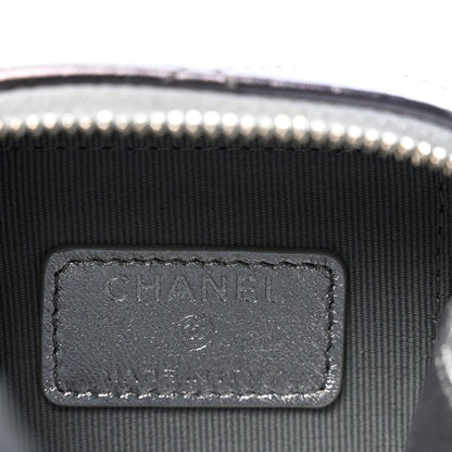 Chanel Gradient Metallic Lambskin Quilted Coco Punk Cube Clutch With Chain Silver Black 6 of 11