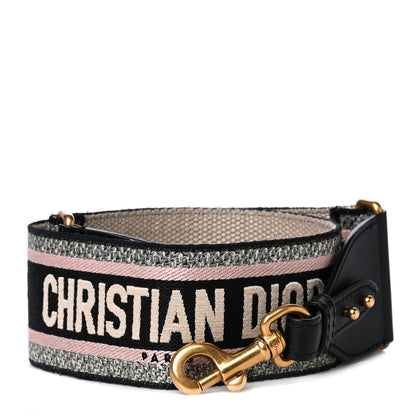 Christian Dior Canvas Embroidered Shoulder Strap Rose Multicolor 1 of 6