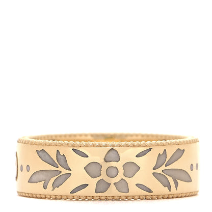 Gucci 18K Yellow Gold Enamel 6mm Icon Blooms Ring 53 6.25 1 of 5