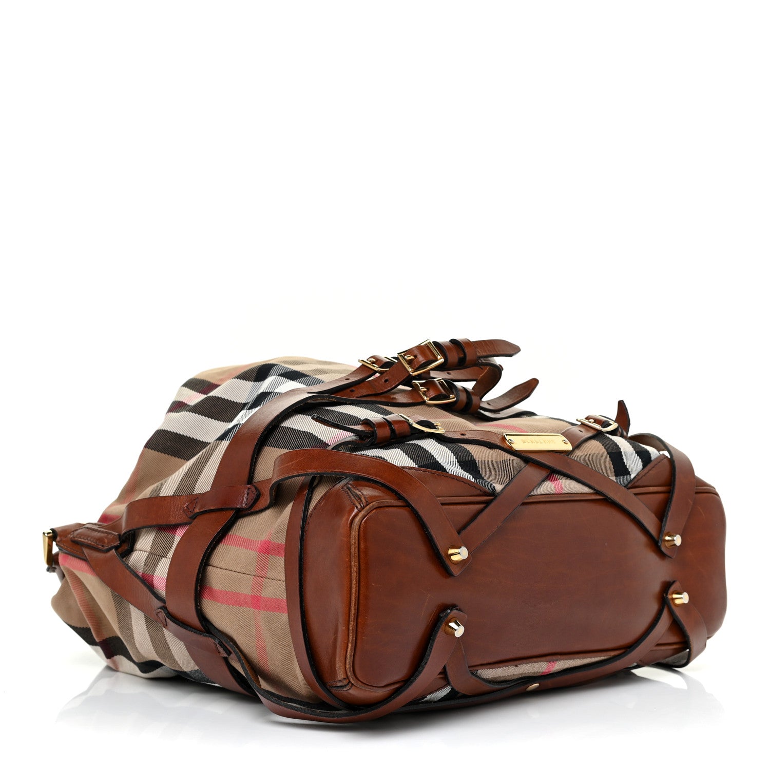 Burberry House Check Bridle Calfskin Medium Gosford Hobo Dark Tan 3 of 22