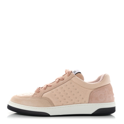 Chanel Fabric Suede Calfskin Logo Sneakers 36 Beige Pink 1 of 10